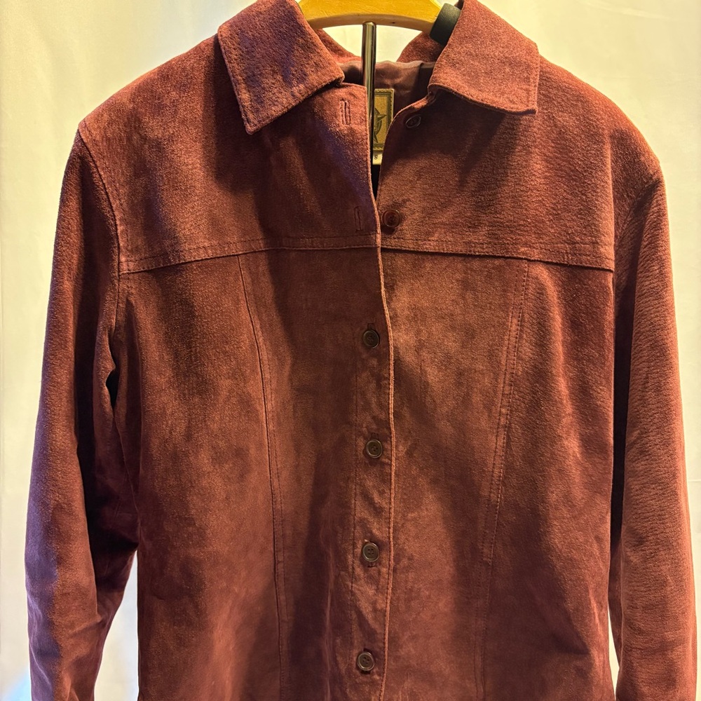 AMI Vintage Women's Leather Burgundy Jacket